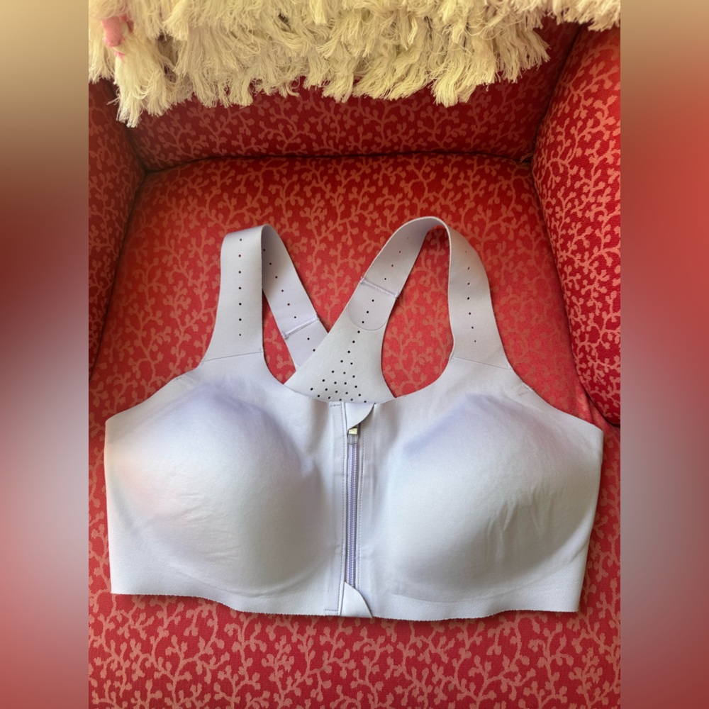 Front-Zip Light Lavender High-Impact Sports Bra - No Size Tag